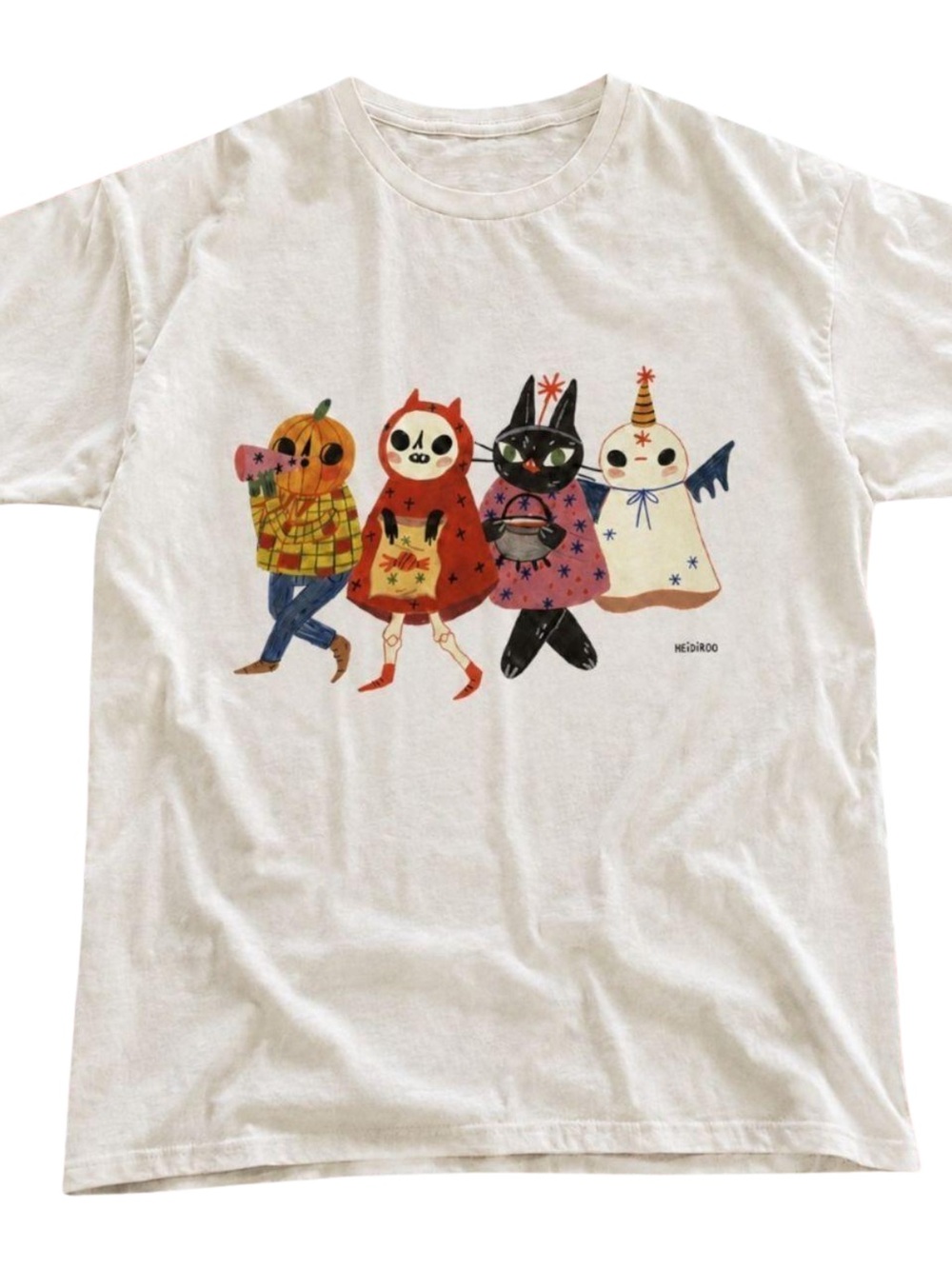 Gildan White Graphic Halloween Costume Characters Short Sleeve Tee